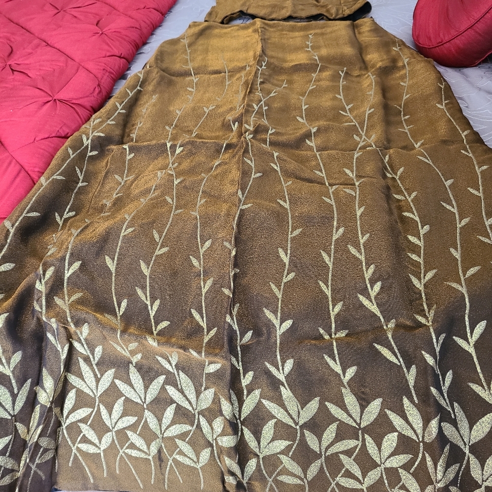 2 pc corset crop top & long skirt